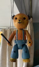 Vintage Luntoy Harry Corbett Sooty Metal Puppet Complete With Wand - Very Rare