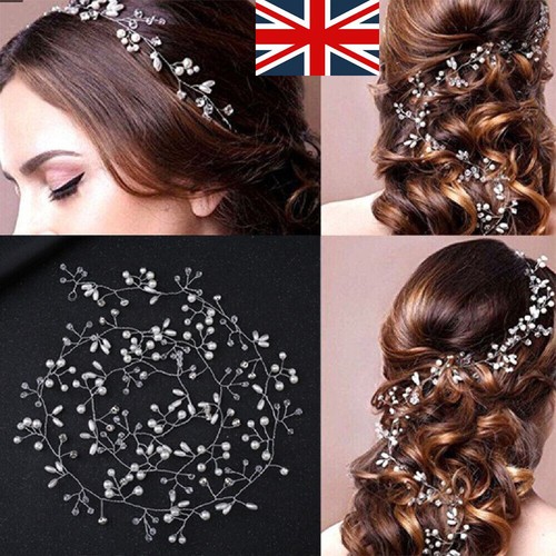 Pearls wedding hair vine - pearls,