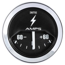 Smiths Race / Rally Classic Ammeter 60-0-60 Amp - Black Dial Face - Chrome Bezel
