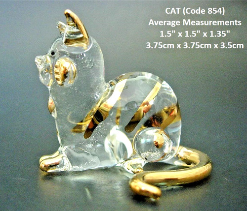 Blown glass cat ornament clear - glass,