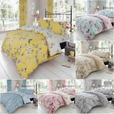 Reversible Duvet Quilt Cover Bedding Set With Pillowcase All SizesBIRDIE BLOSSOM