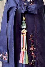 Luxury Jade Korean Hanbok Norigae Hand-Carved Pendant with Tassel