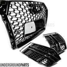 AUDI A4 B9 RS4 STYLE GLOSS BLACK HONEYCOMB GRILLE FRONT RADIATOR BUMPER CENTRE