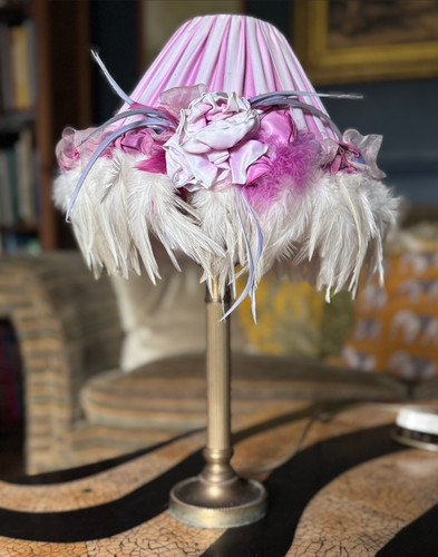 Vintage style pink - pink, feather