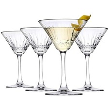 Pasabahce Martini Drinking Glasses 220ml Cocktail Long Stemmed Glass Party 4 Set
