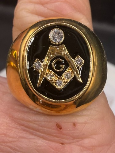 Gold masonic ring - ring, signet