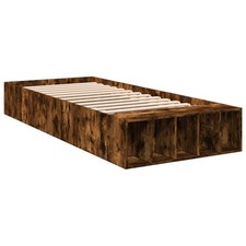 Bed Frame Home Base Bedstead Smoked Oak 90x200 cm Engineered Wood vidaXL