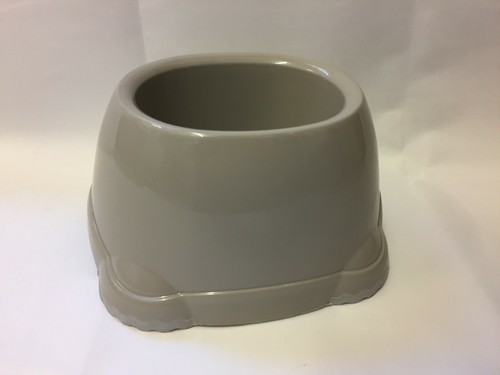 Grey plastic spaniel bowl - bowl,