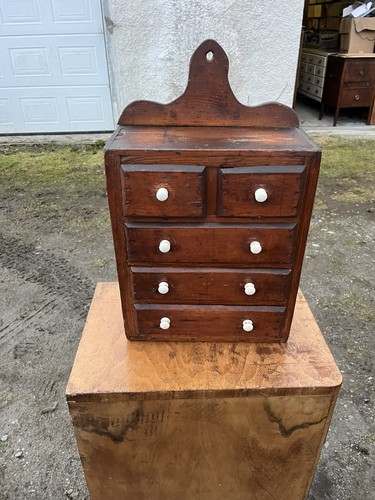 Victorian pine wall chest - pine,