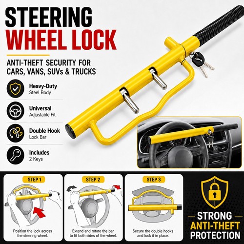 Car steering wheel lock heavy - steering,