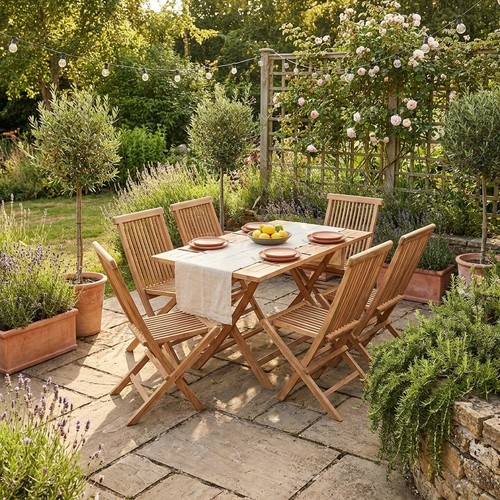Piece solid teak - solid, garden