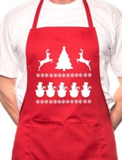 Christmas Reindeer Santa BBQ Cooking Funny Novelty Apron