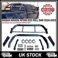 UNIVERSAL BLACK TEXTURED IRON ROLL BAR FOR NISSAN NAVARA NP300 D23 2016-2023