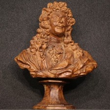 Terracotta scultura mezzo busto statua XX secolo francese stile antico nobile