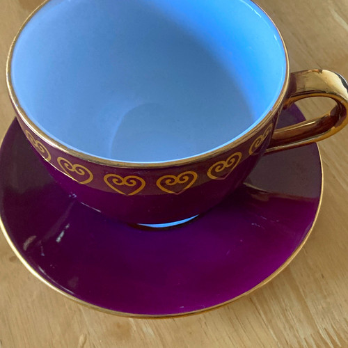 Purple ceramic coffee cup - purple,