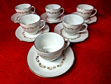 Royal Doulton FAIRFAX : Set of 6 Demitasse / Espresso Cups & Saucers : Ex Cond
