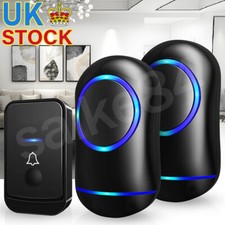 ﻿Wireless Door Bells Waterproof 1000ft Long Range Plug in LED Flash 2 Receivers