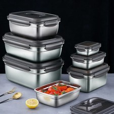 304 Stainless Steel Lunch Bento Box Family Storage Containers 7 Sizes