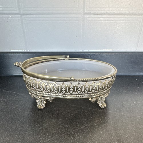 Vintage oval brass vanity tray - oval,