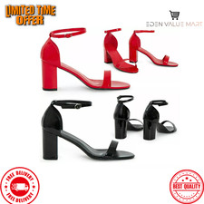 Womens Ladies Drag Queen Ankle Strap Buckle Open Toe Shoes Plus Sizes 9-12 UK