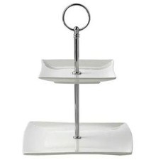 2 TIER CAKE STAND SQUARE PLATE
