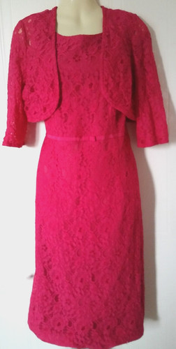 Berkertex pink red lace dress - berkertex,