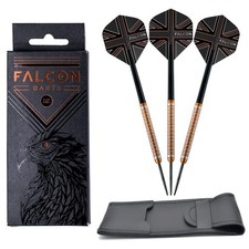 FALCON™ RING GRIP Tungsten Darts Set 22g or 24g Barrels Shafts Flights Wallet