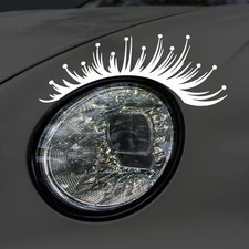 3D White Car Fake Eyelash Decoration Sticker Vehicle Sticker Decal Universal Fit