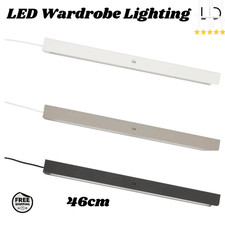 IKEA ÖVERSIDAN LED Wardrobe Sensor Light Dimmable Cabinet Strip Grey White Beige