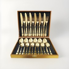 24Pcs Golden Cutlery Dishes