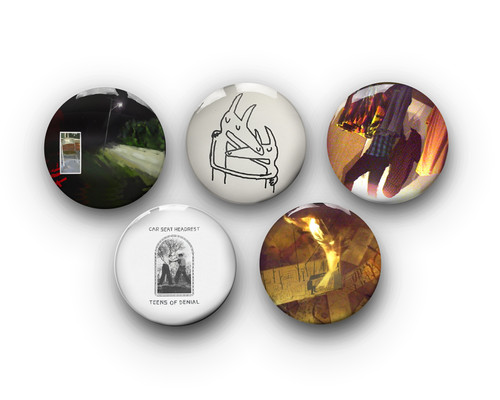 Car seat headrest - badges, |