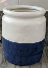 IKEA Of Sweden Godtagbar Ceramic Blue White Flower Vase Utensil Holder 7" #23269