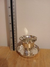 800 HALLMARK SILVER  HOLDER 6 cm height/ plate 8 cm 