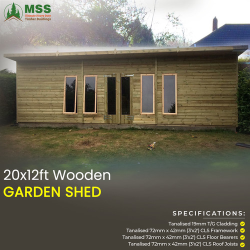 20x12 wooden garden - garden, shed