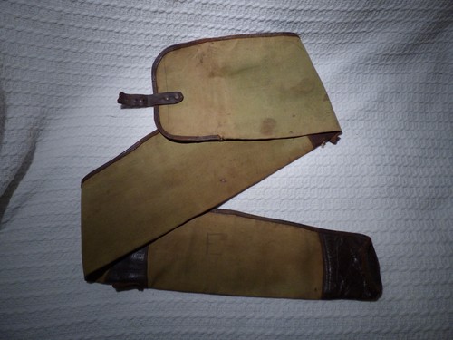 Vintage khaki canvas leather - khaki,