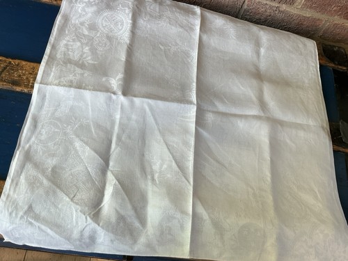 Vintage white linen damask - vintage,