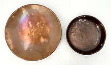 Two Old VICTORIAN COPPER WEIGHING SCALE BOWLS Stamped VR 403