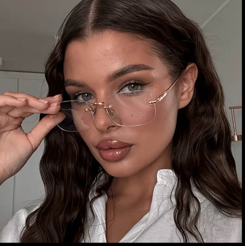 Gold rimless square glasses - gold,