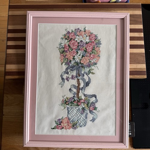 Framed floral cross - framed,