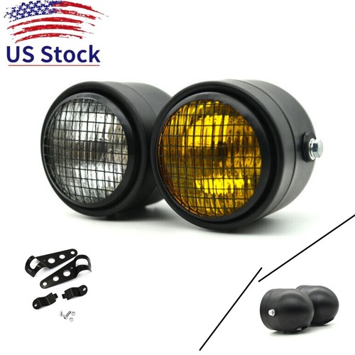 Motorcycle black amber twin - &,