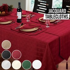 New Jacquard Hampton Tablecloths Napkins Runners & Placemats All Colours / Sizes