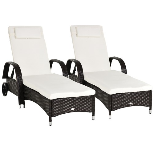 Outsunny 2pc adjustable wicker - outsunny,