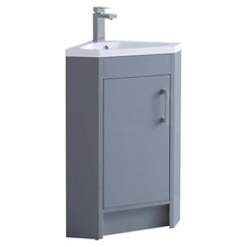 Bathroom Corner Vanity Unit & Basin Sink Floor standing Cabinet Cloakroom Moderm