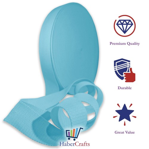 Light blue 38mm cotton webbing - light,