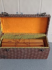 Vintage Chinese Bamboo Slatted Scroll in Box  large 3ft long 