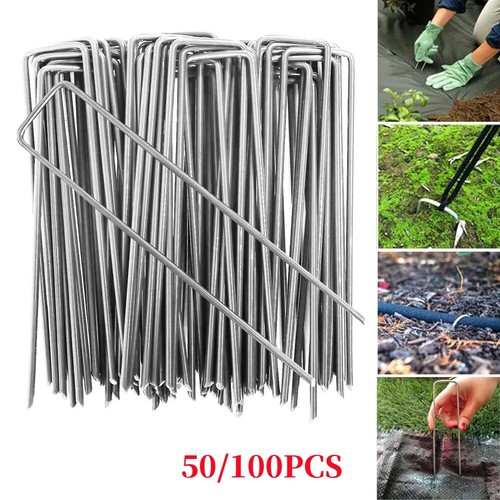 100x galvanised pins weed - pins,