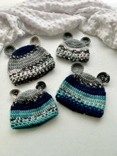 Blue baby hat, Crochet baby