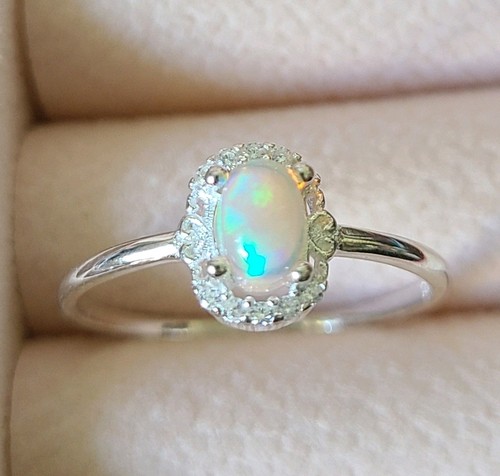 Natural opal ring silver - ring, on
