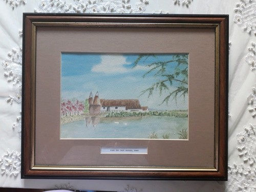Glass framed watercolour - glass,