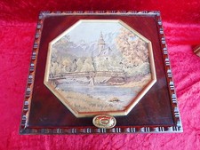 Beautiful, old, Big Box__ Chest __ Wood __34cm__ With Gobelin-Deckelbild __